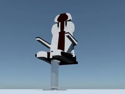 Aircraft Airplane Pilot Seat Chair V1 Low-poly 3D model