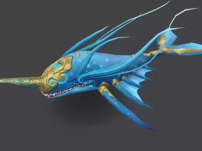 Ancient Fish Demon Low-poly 3D model