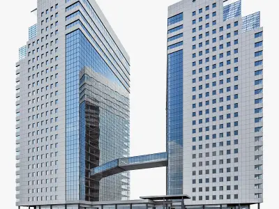High-rise Office Building 04  Low-poly 3D model