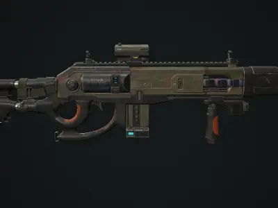 Plasma shotgun Low-poly 3D model