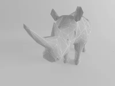 Rhino Low Poly Rhinoceros Lowpoly  Low-poly 3D model