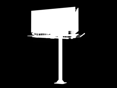 Billboard 3 Grey Low-poly 3D model