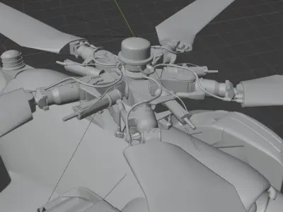 Mi-24V Hind Military Helicopter 3D model