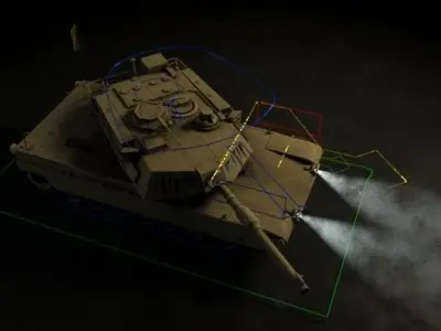 M1 Abrams Tank Rigged Low-poly 3D model