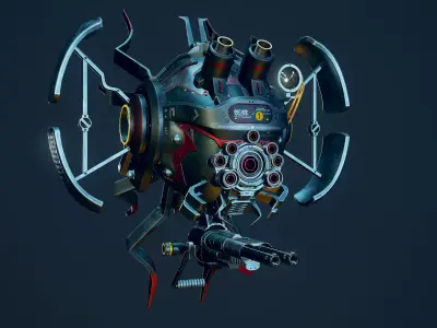 Combat Drone Low-poly 3D model