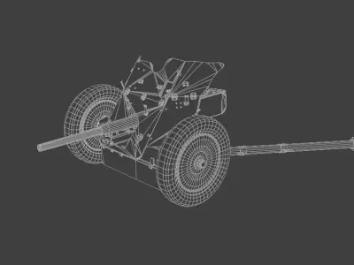 37mm Pak 36 Anti Tank Gun Low-poly 3D model
