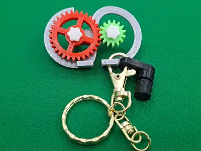 Spur Gear Keychain Made with 3D Printer Free 3D print model