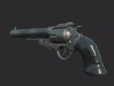 Future apocalyptic-style assembled revolver 3D model