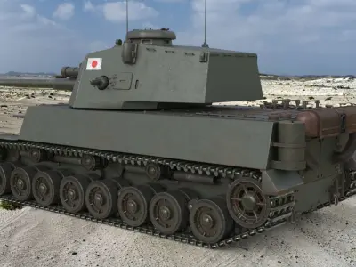 Tank Type 5 Chi-Ri Japan Vray  3D model