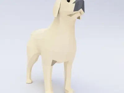 Dog 3d model labrador retriever Low-poly 3D model