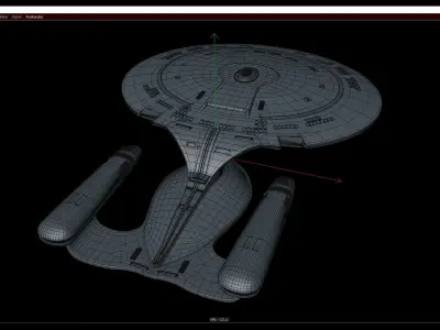 Star Trek Galaxy Class USS Enterprise NCC-1701-D PBR Low-poly 3D model