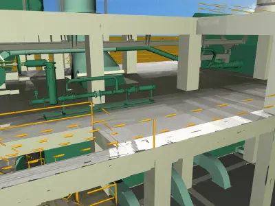 7-Cooler Electrostatic Precipitator Cement Plant Free 3D model