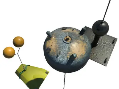 Collection Of 3 Mines - Bombs 3D model