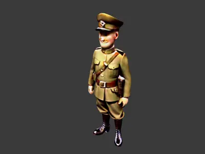 World War I Soldier Low-poly 3D model
