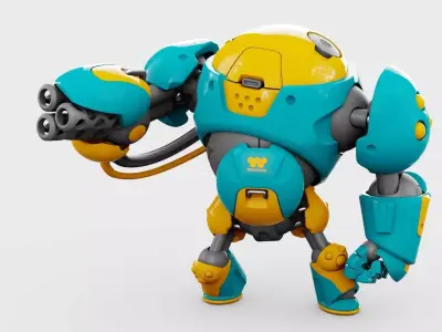 MILITARY BOT S-F500 RIGGED 3D model