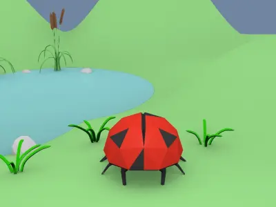 Ladybug Low-Poly beetle Free low-poly 3D model