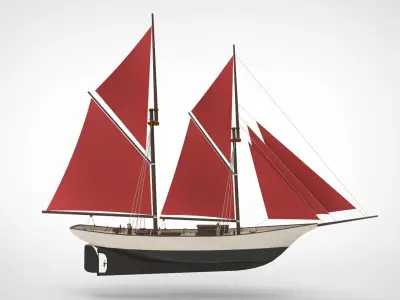Historical sailing pinishi 3D model
