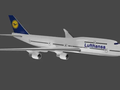 Boeing 747 - 400 Low-poly 3D model