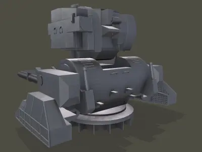 Ship Weapon System Kortik aka Kashtan Low-poly 3D model