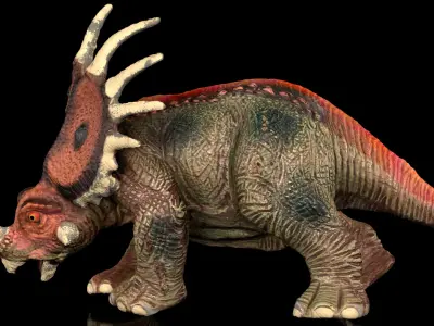 Styracosaurus  spiny lizard Low-poly 3D model