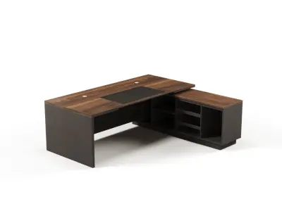 Modern Office Desk With Side Cabinet File For Vice Director  Free 3D model