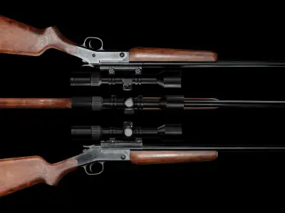 GAME READY ROSSI SINGLE SHOT RIFLE PBR RIGGED Low-poly 3D model