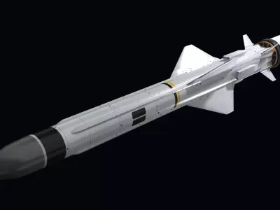 Exocet MM40 Low-poly 3D model