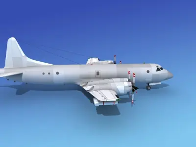 Lockheed P-3 Orion Bare Metal 3D model