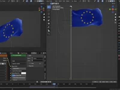 Animated Europe and NATO Flags 3D model
