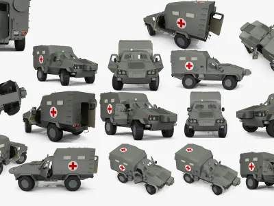 Ambulance vehicle collection 3D model