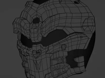 CYBERPUNK SKULL HELMET 3D model