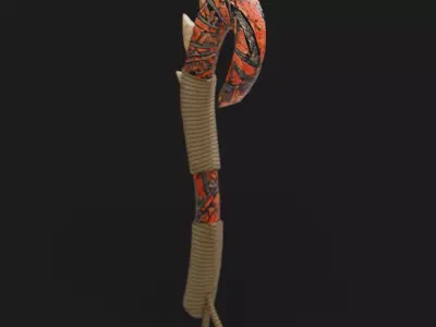 Ancient Fantasy Hatchet Low-poly 3D model