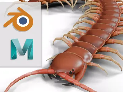 Centipede RIG Blender and Maya Free low-poly 3D model