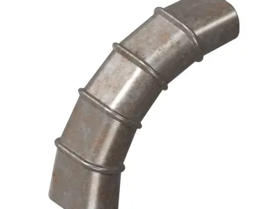 Rusty HVAC Oval Elbow Air Duct 3D model