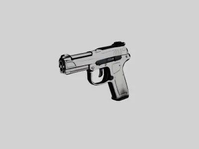 Paper Pistol 3D model