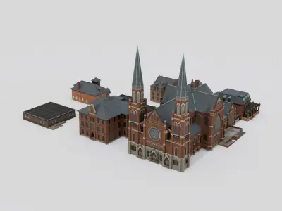Ste Anne de Detroit historic church 3D model