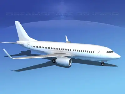 Boeing 737-300 LP SS Low-poly 3D model