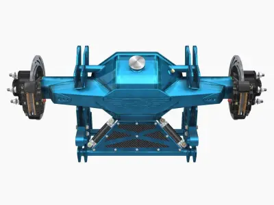 HCD Blue clear coat finish rear end Low-poly 3D model