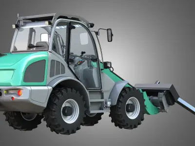 Loader KL80-8T with Roll-type Bale Fork - Front Loader 3D model
