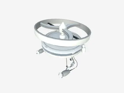 Flying Robot I07 White Gray - SciFi Character Design Low-poly 3D model