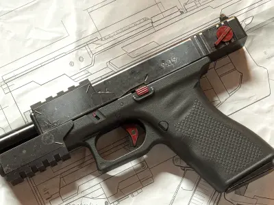 Sci-fi Pistol Minos PBR Low-poly 3D model