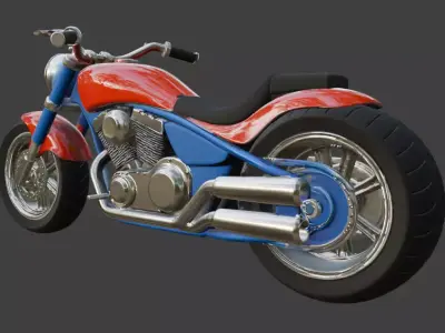 Cartoon Motorcycle 3D Model 3D model 6