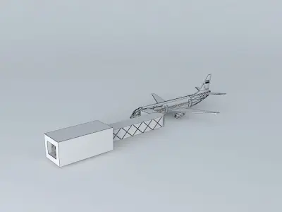 Jetway; Airplane Boarding Scene Free 3D model