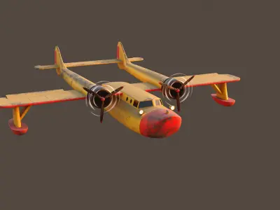 Seaduck Plane 3D model Low-poly 3D model