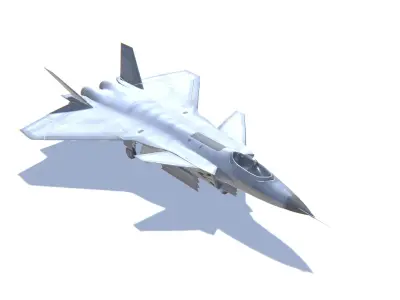 J-20 Black Eagle Jet Fighter Aircraft Low-poly 3D model