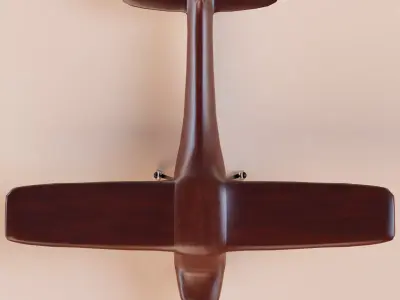 Wooden Airplane Low-poly 3D model