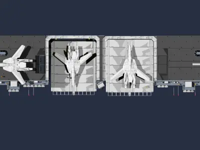 Set5 - Macross SDF1 Prometheus Hangar complete set 3D print model