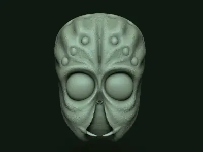 Allien Insectoid Mask - Terror Halloween Low-poly 3D model