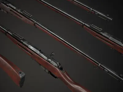 PBR Soviet Mosin Nagant 1891 Low-poly 3D model