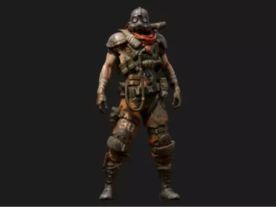 Hazard-Environment Bandit Low-poly 3D model